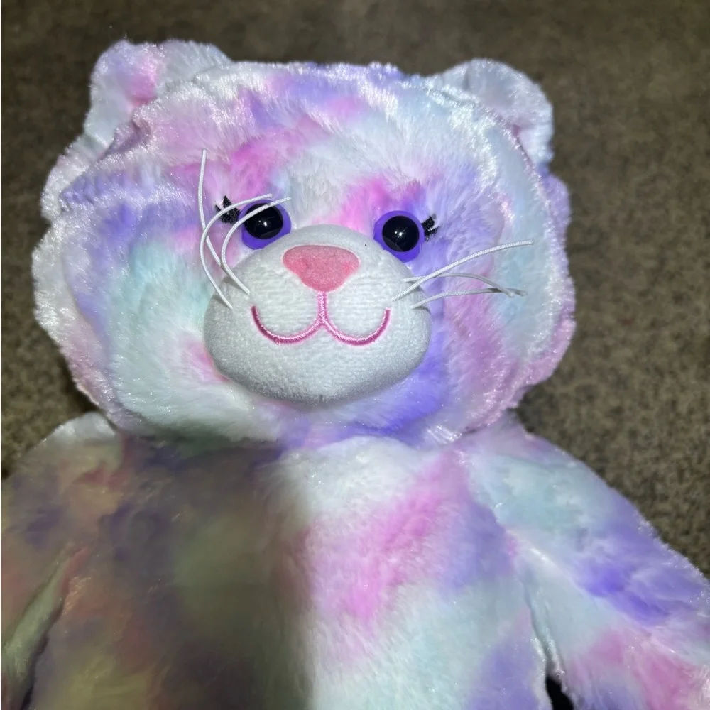 Build a bear pastel swirl kitty stuffed animal. 16” height. Shelf kept